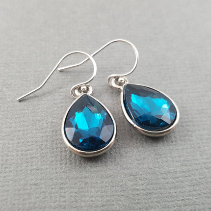 December Birthstone Earrings - Crystal Teardrop Earrings