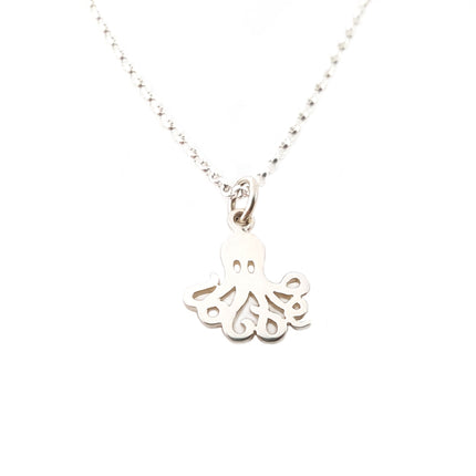 Octopus Charm Sterling Silver Necklace