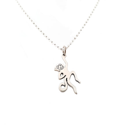 Monkey Charm Sterling Silver Necklace