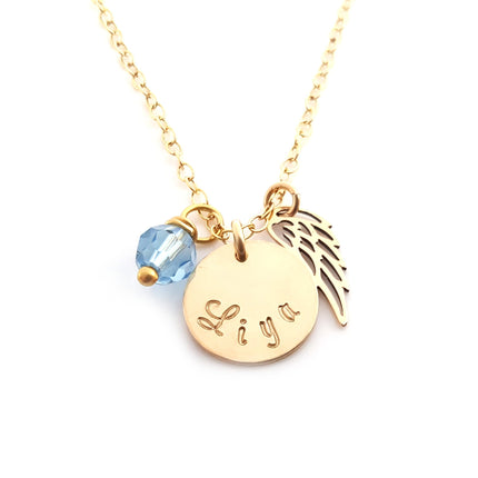 Personalized Name Angel Wing Necklace