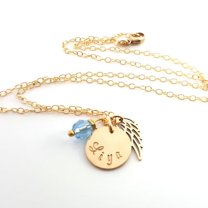 Personalized Name Angel Wing Necklace