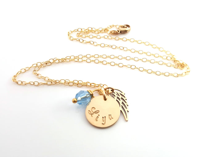 Personalized Name Angel Wing Necklace
