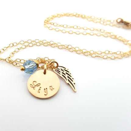 Personalized Name Angel Wing Necklace