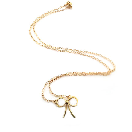 Thank You For Helping Me Tie The Knot - Gold Bow Necklace - Bridesmaid Necklace
