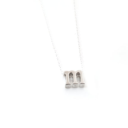 Silver Slide Initial Necklace - Initial Necklace for Her - Alphabet Letter Charm Necklace
