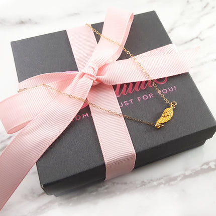 Gold Angel Wing Charm 14k Gold Filled Necklace Simple Jewelry - Dainty Gold Necklace - Simple Necklace