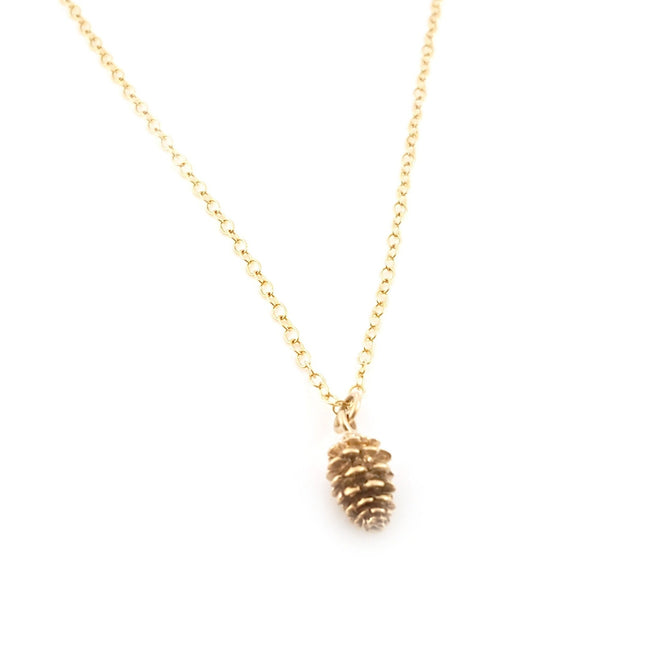 Gold Pinecone Charm 14k Gold Filled Necklace