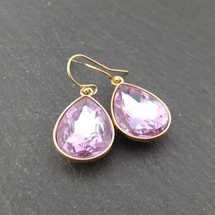 June Birthstone Earrings -  Crystal Teardrop Earrings