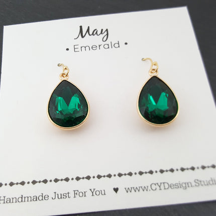 May Birthstone Earrings -Crystal Teardrop Earrings