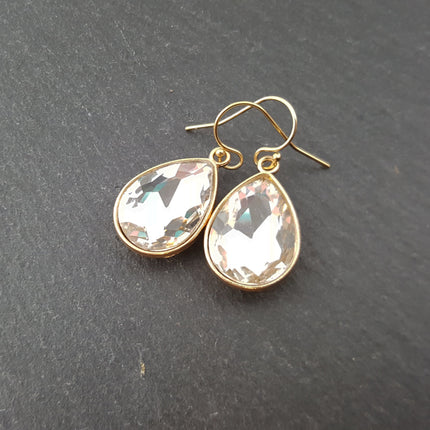 April Birthstone Crystal 14k Gold Filled Earrings