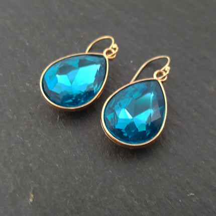 March Birthstone Earrings - Crystal Teardrop Earrings