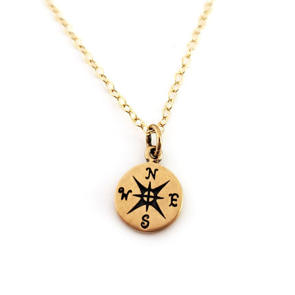 Compass Charm- Dainty 14k Gold Filled Jewelry