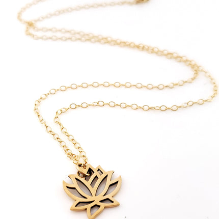 Lotus Flower Charm- Dainty 14k Gold Filled Jewelry