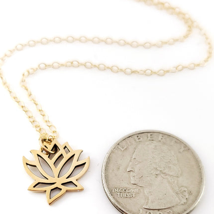 Lotus Flower Charm- Dainty 14k Gold Filled Jewelry