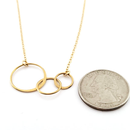 Three Circles of Life Charm - 14k Gold Filled Jewelry
