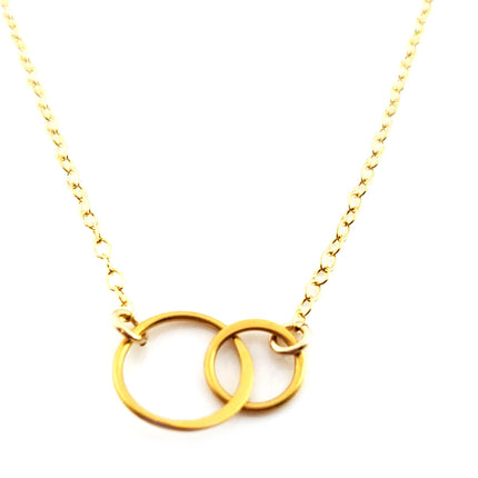 Two Circles of Life Charm - 14k Gold Filled Necklace