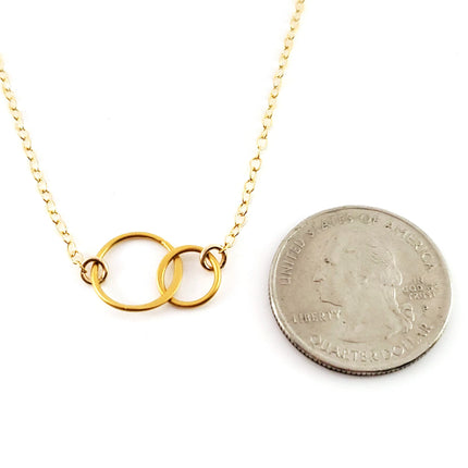 Two Circles of Life Charm - 14k Gold Filled Necklace