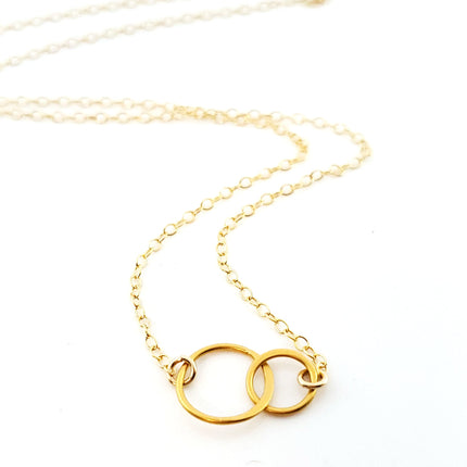 Two Circles of Life Charm - 14k Gold Filled Necklace