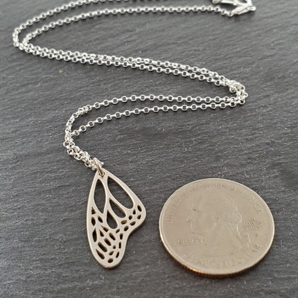 Sterling Silver Butterfly Wing Necklace – Symbol of Transformation and Hope