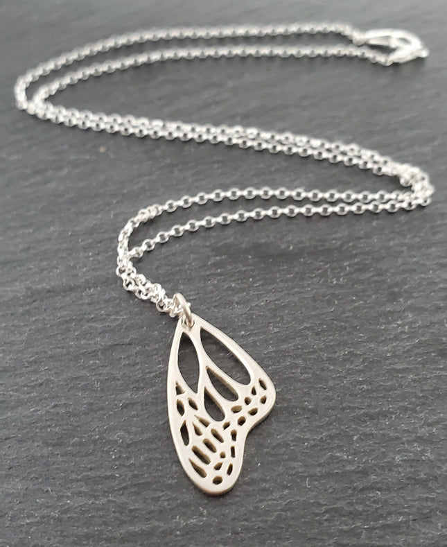 Sterling Silver Butterfly Wing Necklace – Symbol of Transformation and Hope