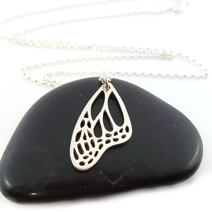 Sterling Silver Butterfly Wing Necklace – Symbol of Transformation and Hope