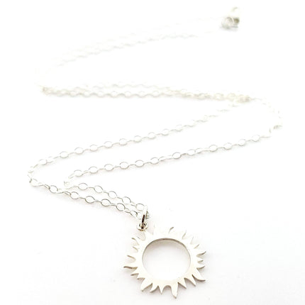 Sun Eclipse Charm Necklace - Sterling Silver Jewelry