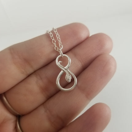 Infinity Snake Necklace - Sterling Silver Jewelry