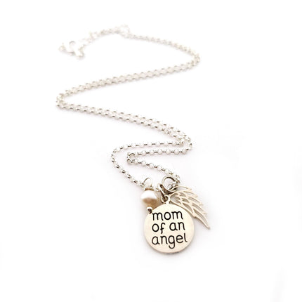 Mom of an Angel Necklace - Sterling Silver Jewelry - Miscarriage Memorial