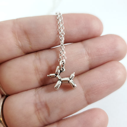 Balloon Dog Charm - Sterling Silver Necklace - Gift for Her