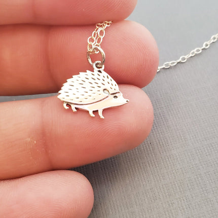 Hedgehog Charm Sterling Silver Necklace