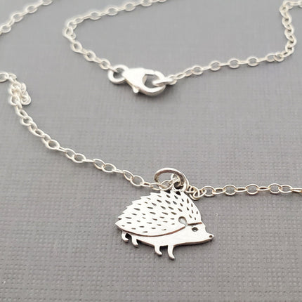 Hedgehog Charm Sterling Silver Necklace