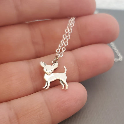 Sterling Silver Chihuahua Charm Necklace – Tiny Dog Lover Gift