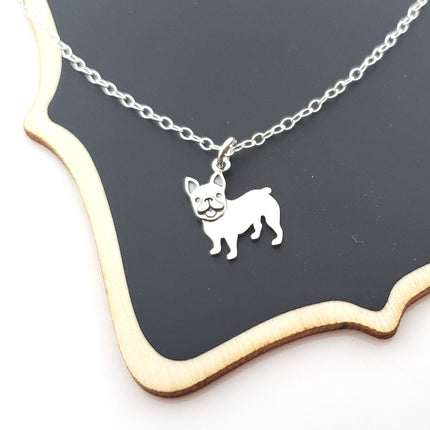 French Bulldog Charm Sterling Silver Necklace