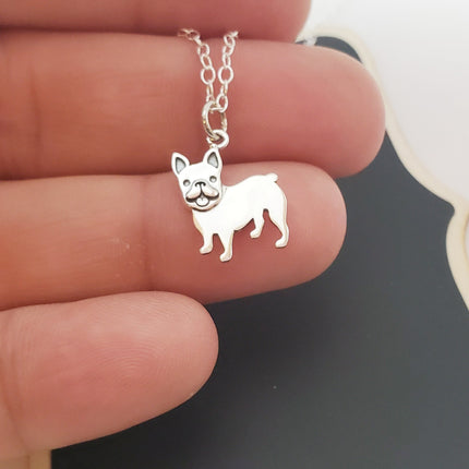French Bulldog Charm Sterling Silver Necklace