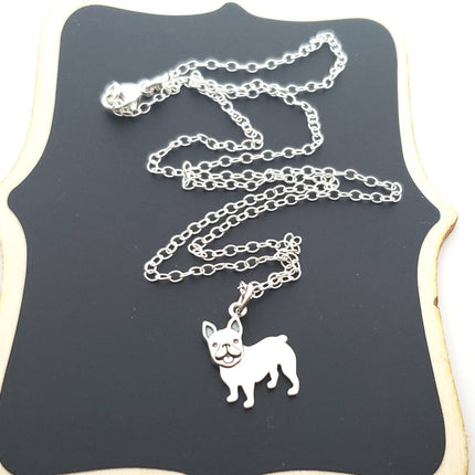 French Bulldog Charm Sterling Silver Necklace