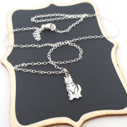 Siberian Husky Dog Charm Sterling Silver Necklace