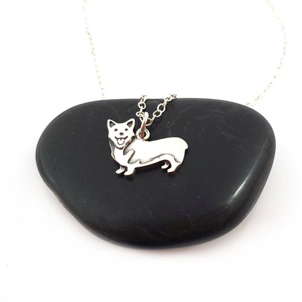 Corgi Dog Charm Necklace - Sterling Silver Jewelry