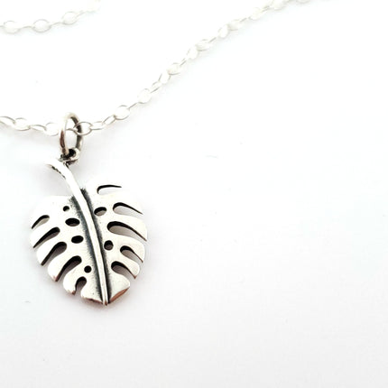 Monstera Delicioso Plant Addict Sterling Silver Necklace - Gift for Her
