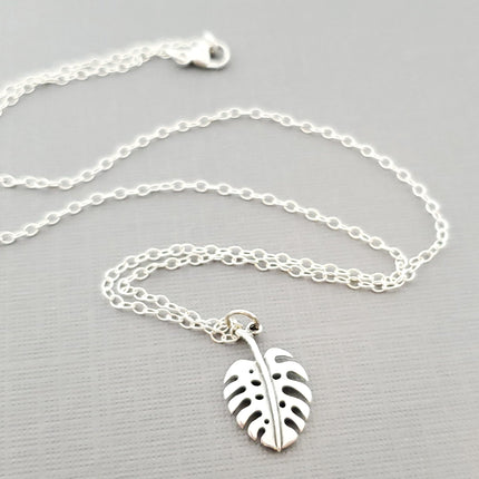 Monstera Delicioso Plant Addict Sterling Silver Necklace - Gift for Her