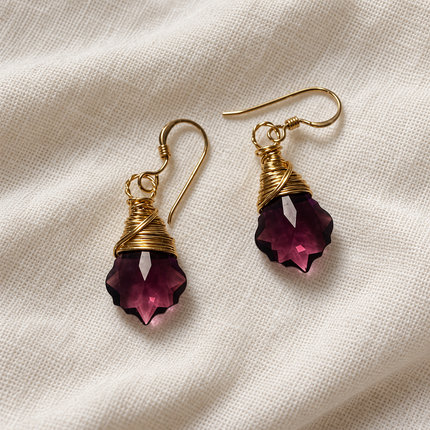 Amethyst Swarovski Baroque Crystal Earrings