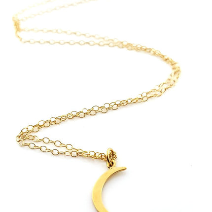 Gold Moon Charm Necklace - 14k Gold Filled Jewelry