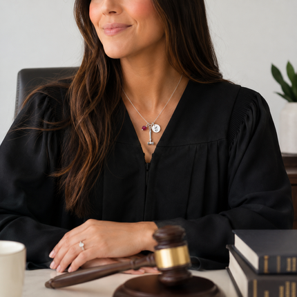 Gavel Charm Necklace – Personalized Sterling Silver Jewelry