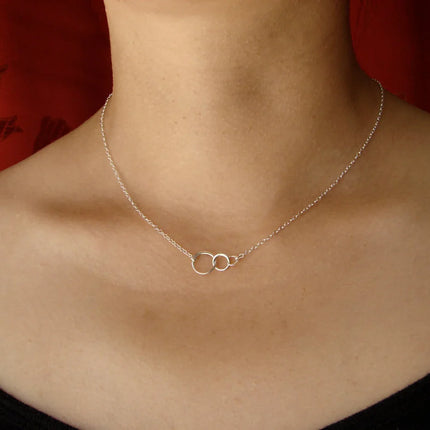 Sterling Silver Three Circle Necklace – 18" Chain