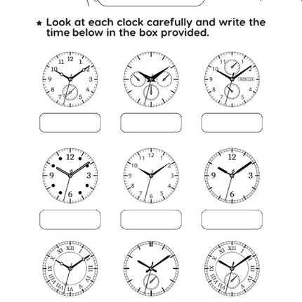 Time Learning Workbook for Kids – 42-Page Canva Template for Telling Time Practice