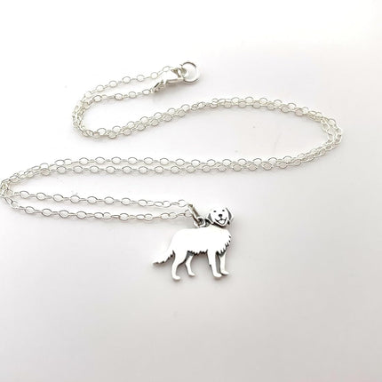 Golden Retriever Necklace – Sterling Silver, 18-Inch Chain