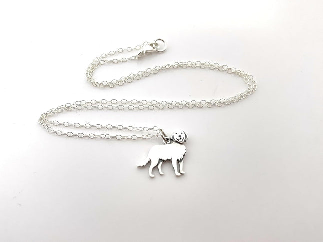 Golden Retriever Necklace – Sterling Silver, 18-Inch Chain