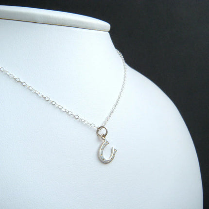 Tiny Horseshoe Necklace – Sterling Silver Charm on 18" Chain