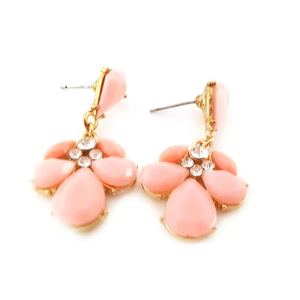 Sparkling Pink Drop Earrings - CZ Earrings