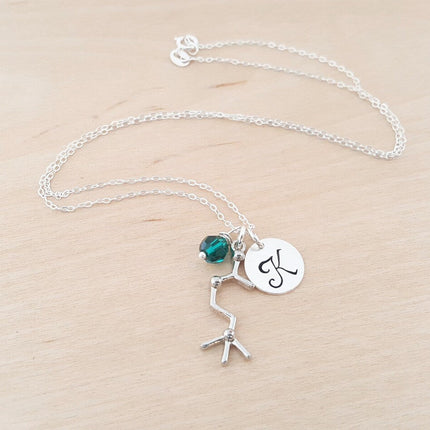 Personalized Acetylcholine Necklace – Sterling Silver Chain with Birthstone & Initial