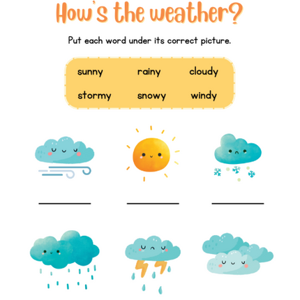 Printable Kids Weather Worksheets – 14-Page PDF Instant Download